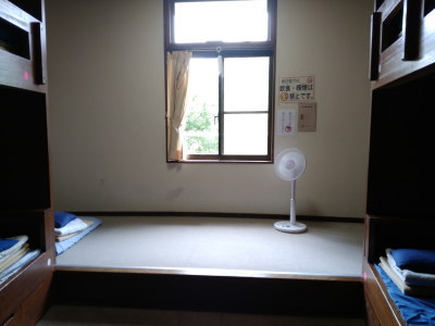 扇風機が設置されている宿泊室の画像