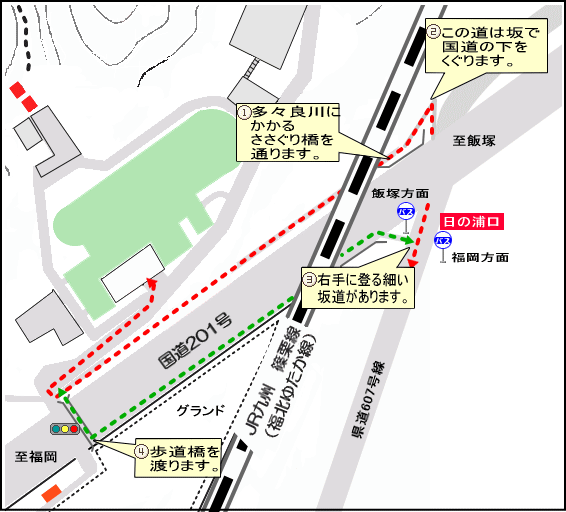 ���̉Y���o�X��܂ł̒n�}