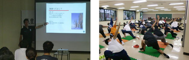 �̊��ɂ��Ă̐����������c���E�Q���҂��̊��g���[�j���O���s���Ă���l�q